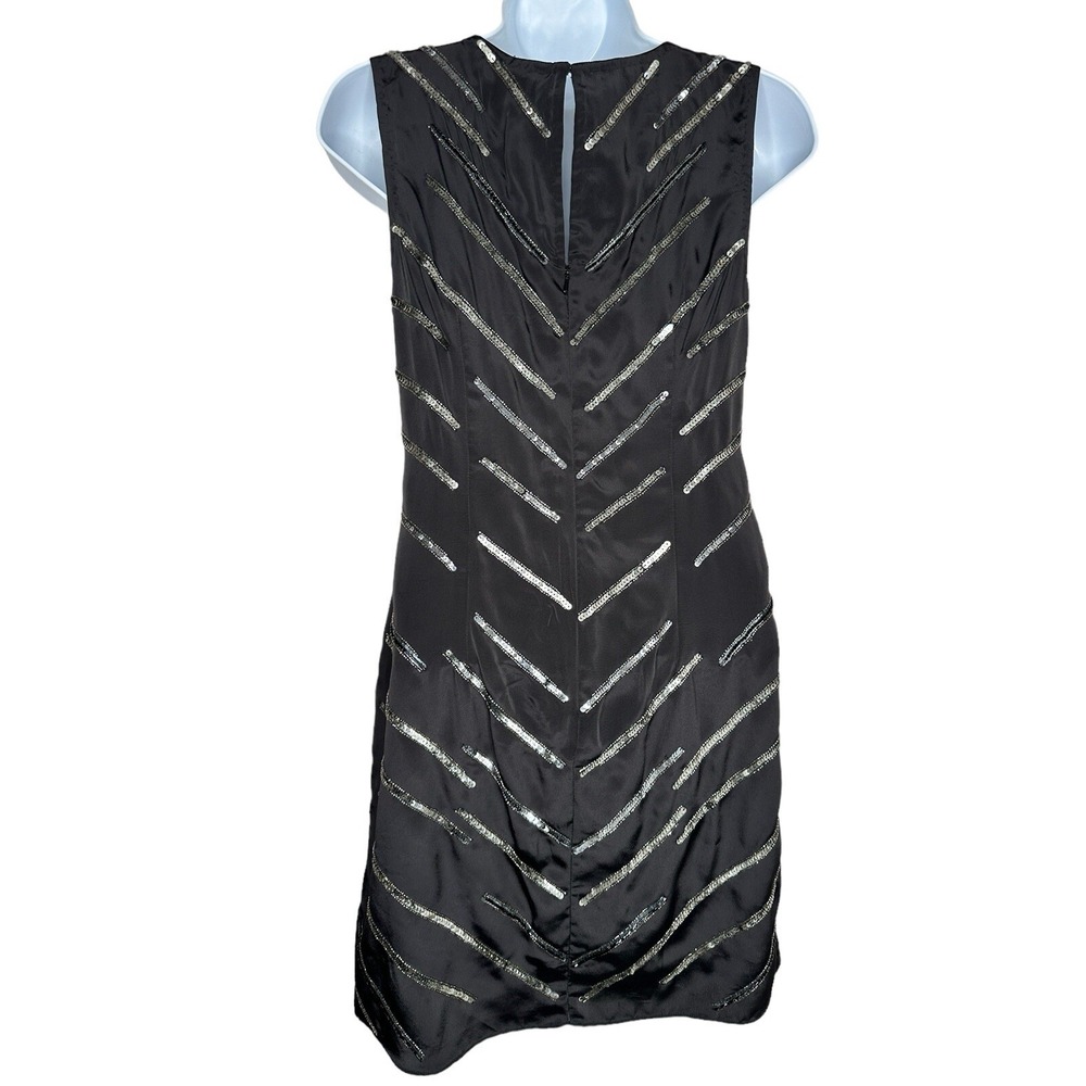 NEW Plenty Tracy Reese Anthropologie Womens Surplice Black Sequin Dress Petite P - Picture 2 of 5